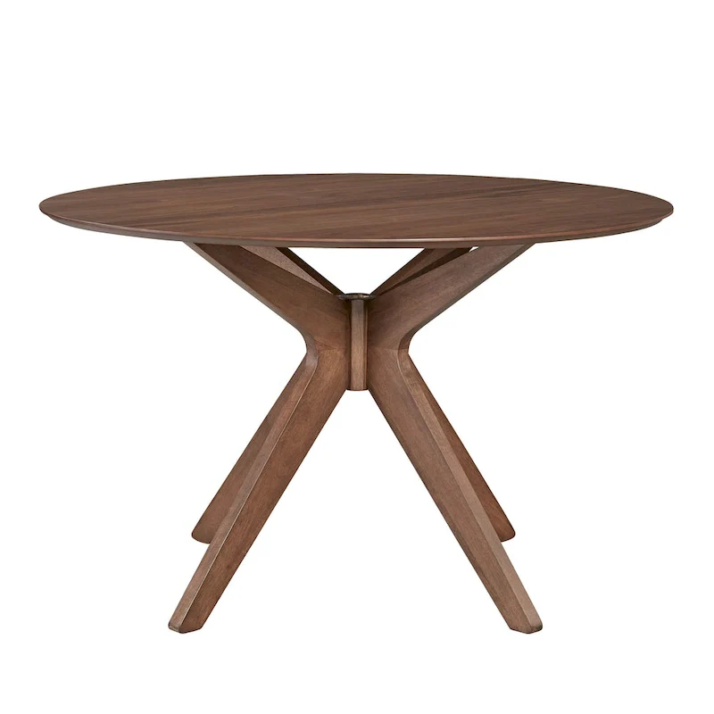 Space Savers Satin Walnut 5 Piece Pedestal Table Set