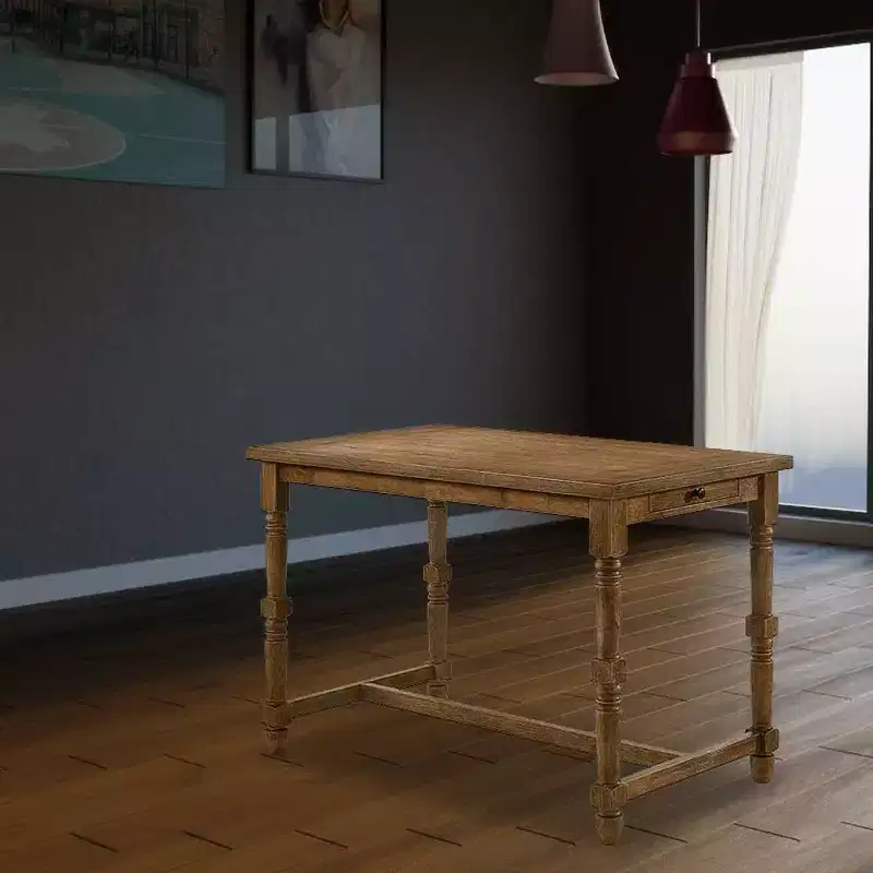 55" Farsiris Dining Table Weathered Oak Finish - Acme Furniture