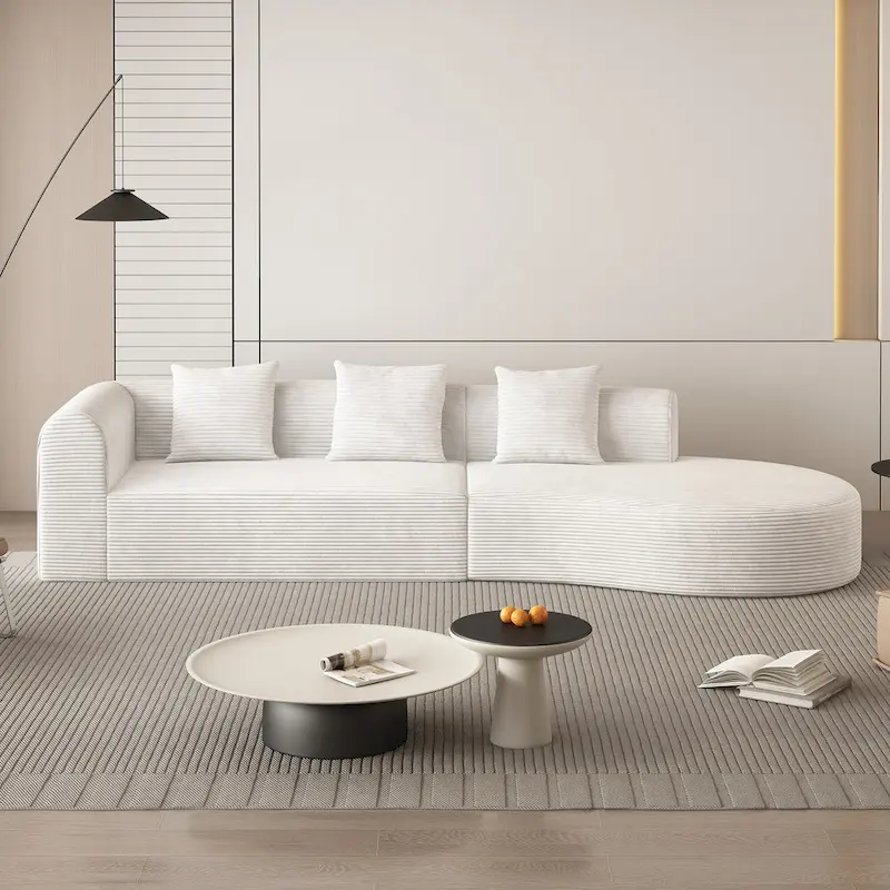123.2 Corduroy Cloud 4-Seater Sectional Sofa