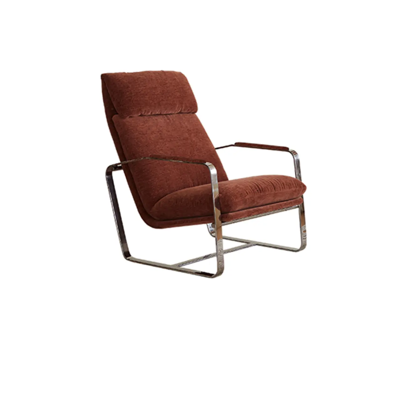 Modern Chenille High-Back Accent Chair With Arms