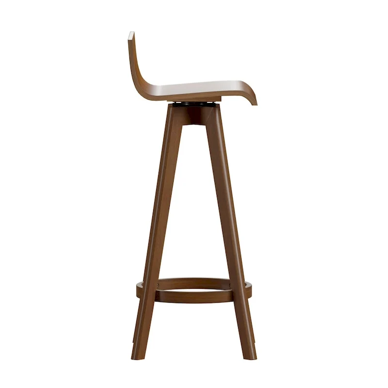 Mid-Century Modern Swivel Wood Stool