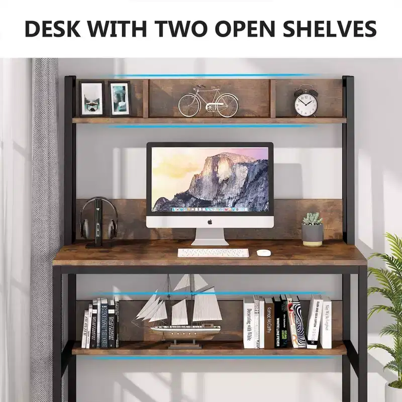 LITTLE TREE 42" Computer Desk Brown/Black