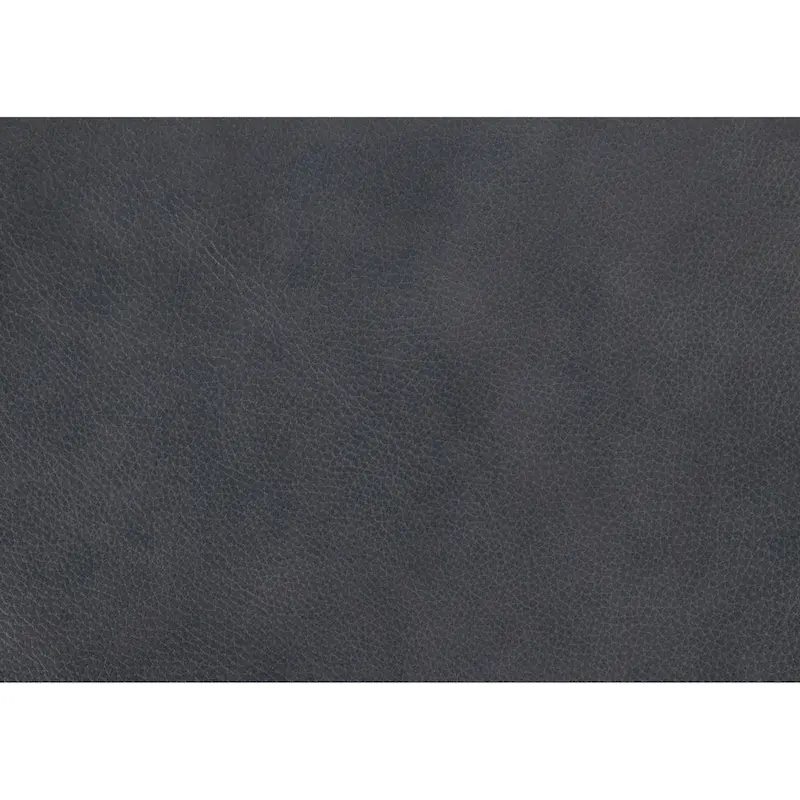 88 Inch Sofa, Gray Top Grain and Split Leather, Brown Solid Wood