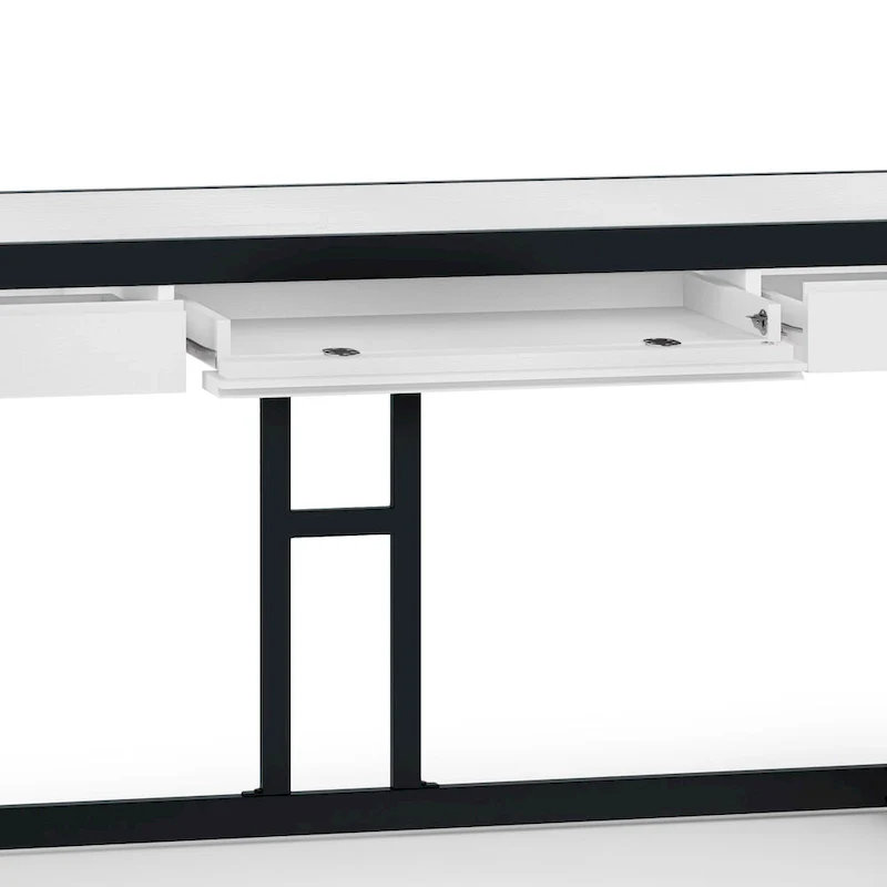 WYNDENHALL Cecilia Solid Acacia Wood Industrial Office Desk