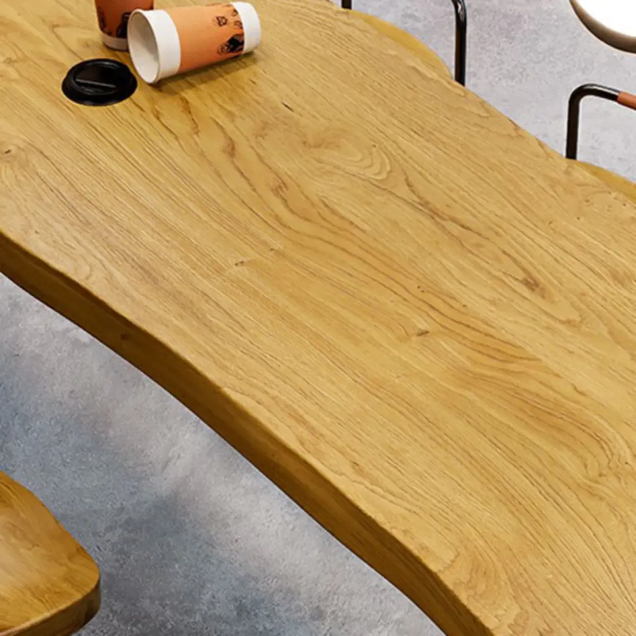 Modern Light Brown Pine Wood Double Pedestal Bar Tables