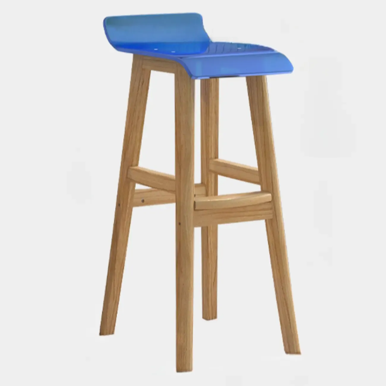 Acrylic Saddle Counter Height Wooden Bar Stools