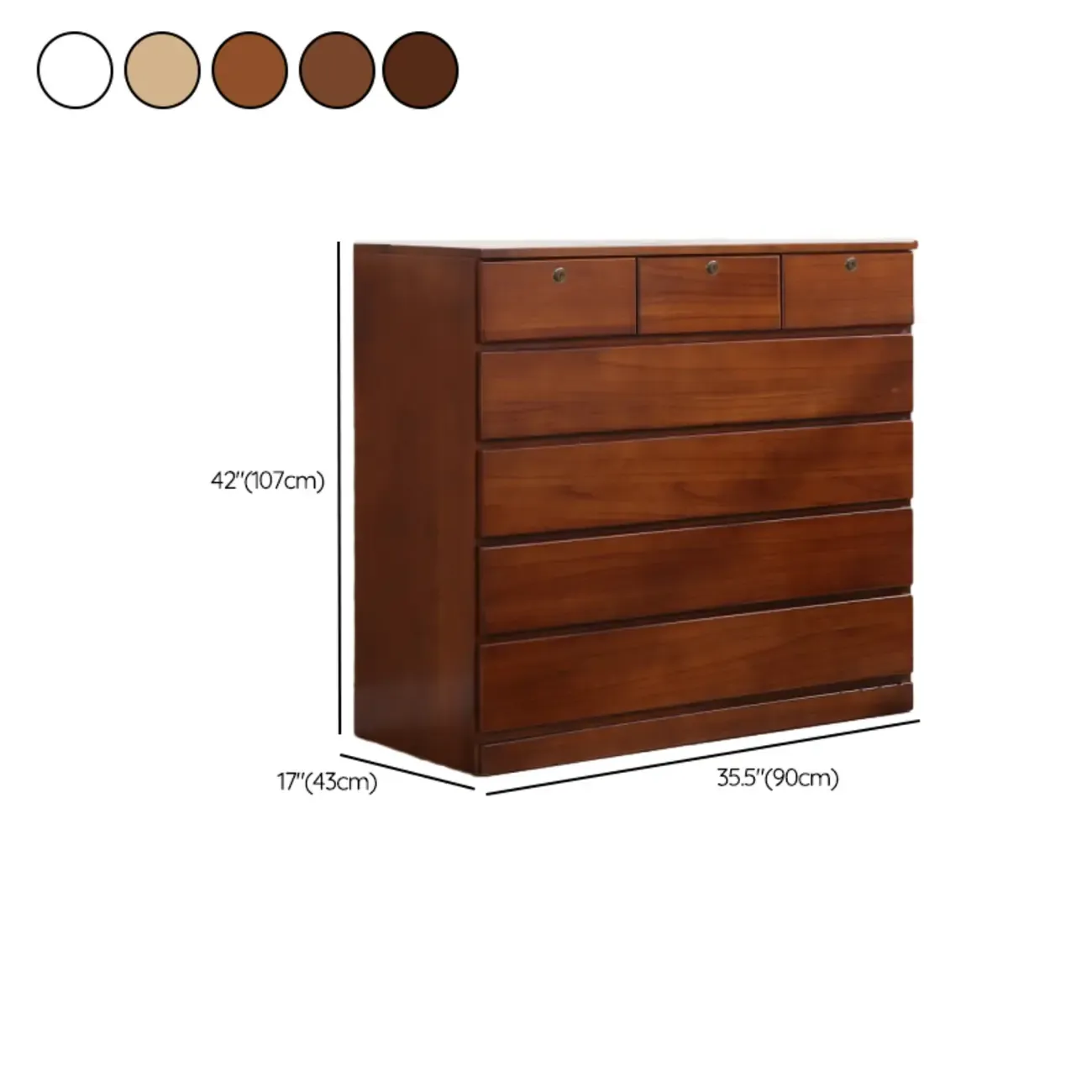 Classic Wooden Double Dressers with 7-Drawer