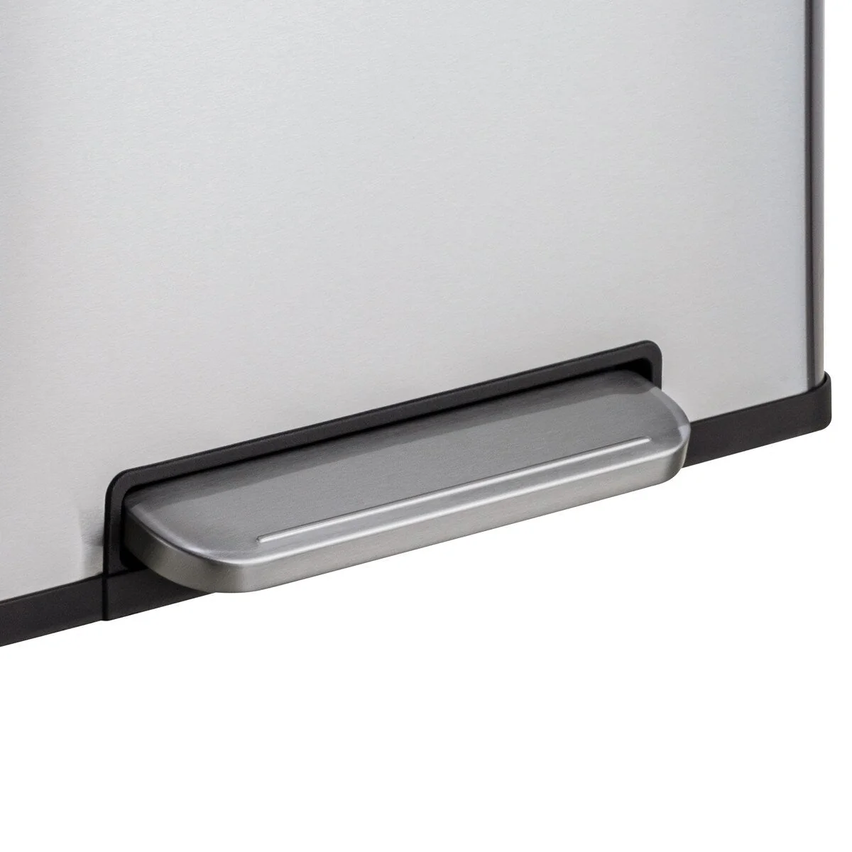 Qualiazero 16 Gal (8 Gal dual unit) Rectangular Recycle Step Can - Stainless Steel