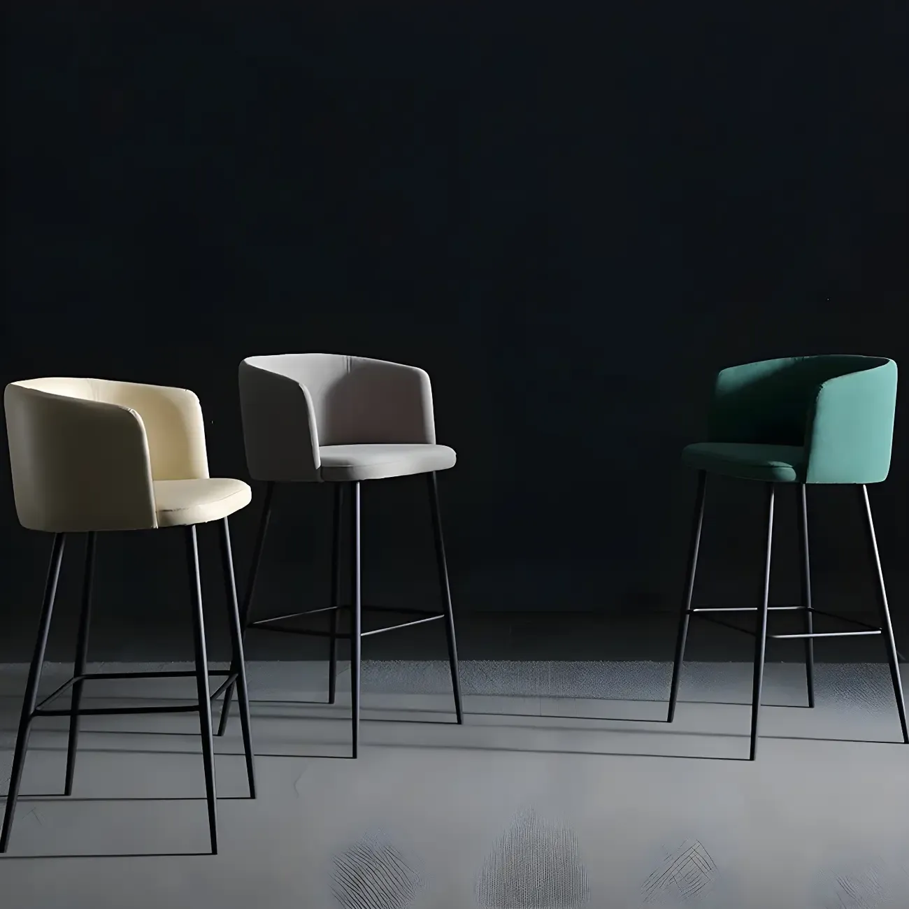 Bucket Faux Leather Wingback Counter Height Bar Stools