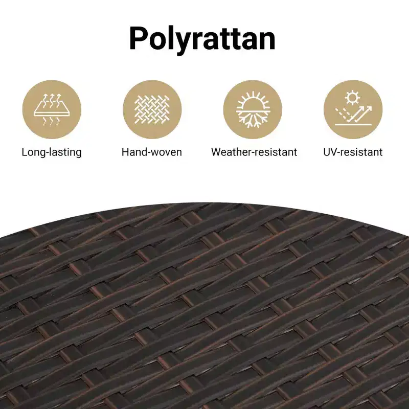 vidaXL 3 Piece Bistro Set with Cushions Black Poly Rattan