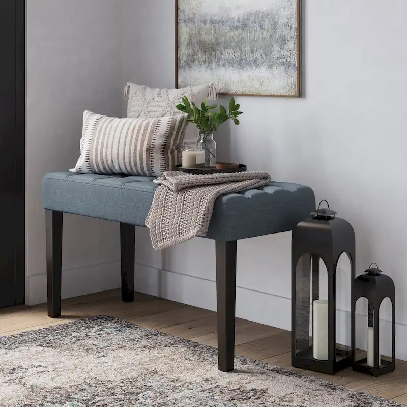 California Fabric Tufted Bench