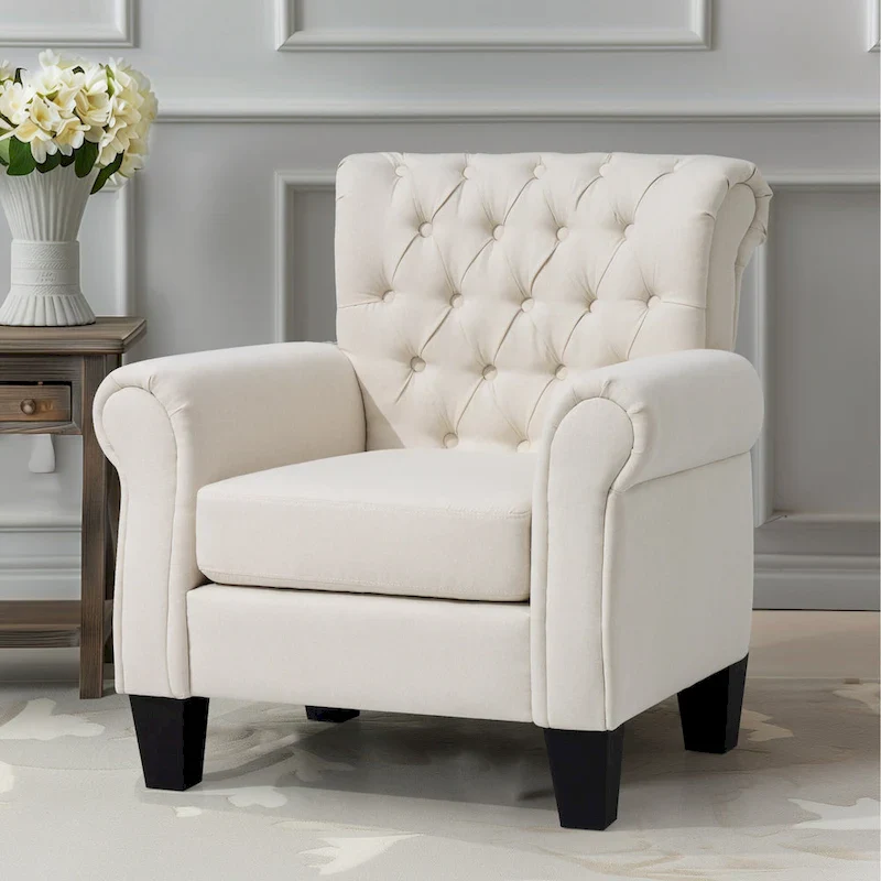Accent Club Chair with Arms and Padded Seat
