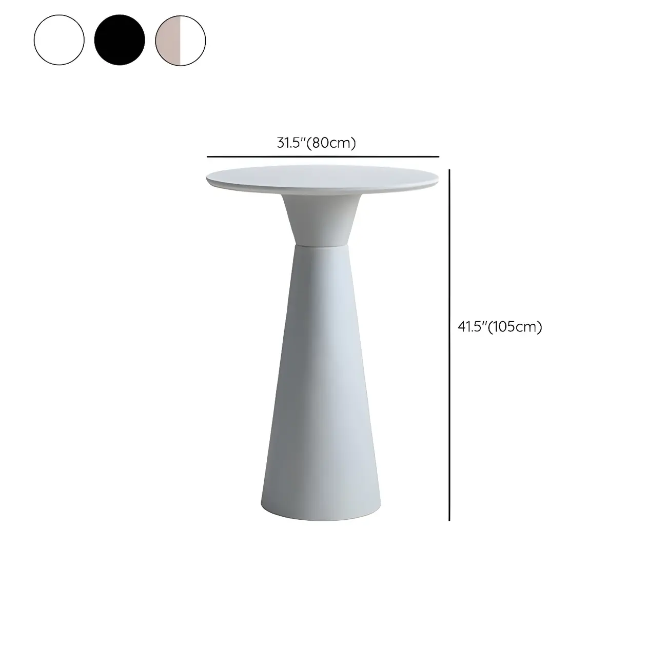 Elegant Pedestal Round White Marble Bar Table