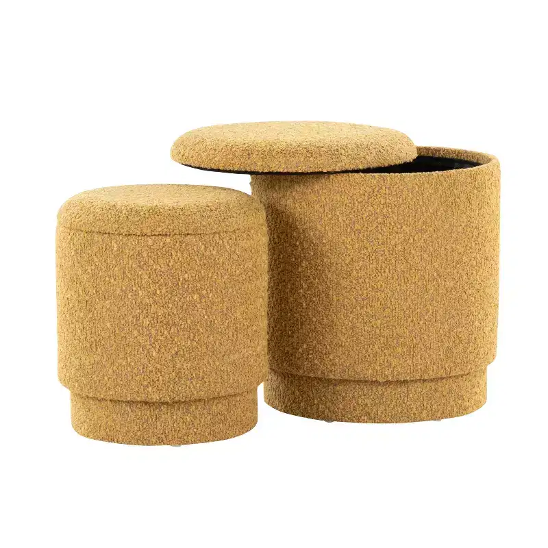 LumiSource Marla Upholstered Ottoman Set Fabric