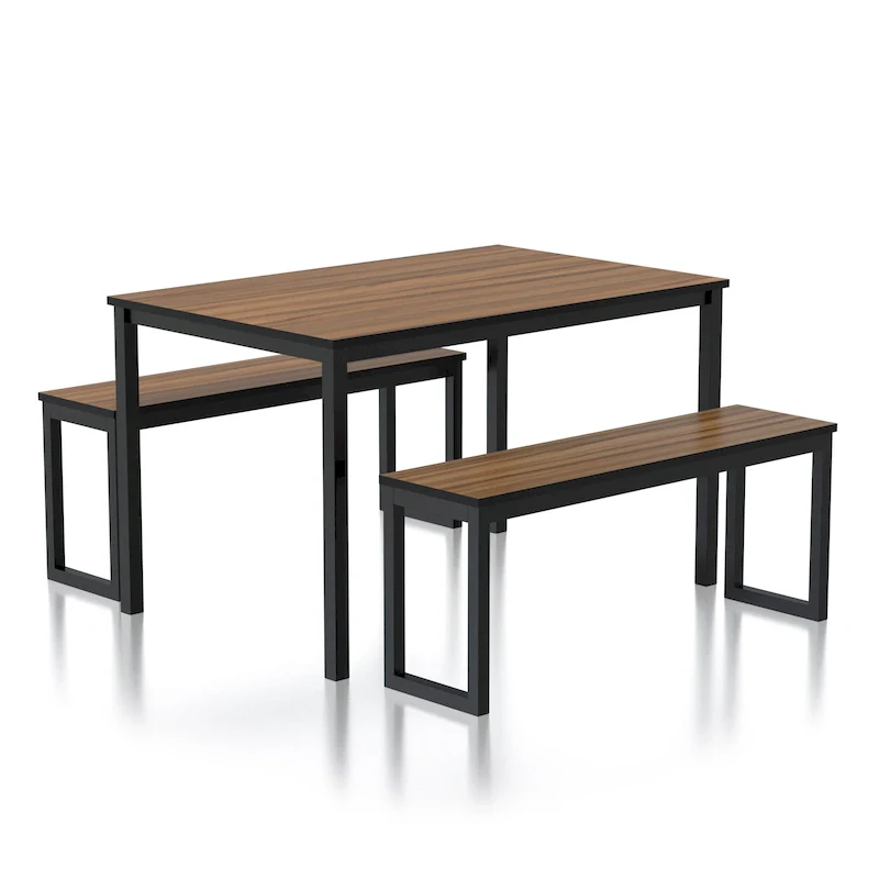 Rhese Transitional Metal 3-Piece Dining Table Sets by Furniture of America