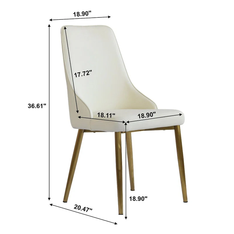 Upholstered Dining Chairs - Beige, High Back Design