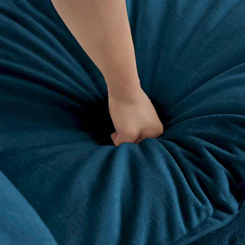 6-Seater U-Shape Sectional Sofa with 3 Ottomans and Pillows