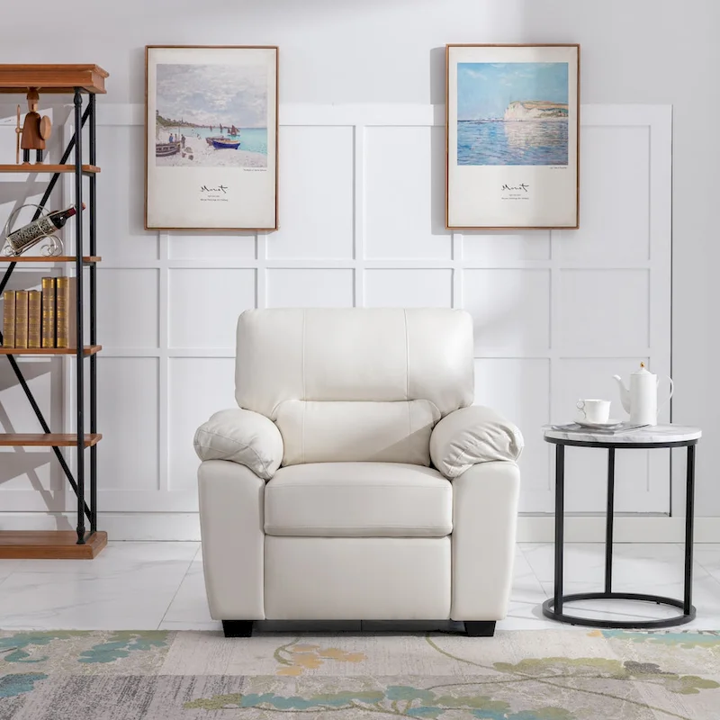 Faux Leather Upholstered Accent Chairs for Living Room