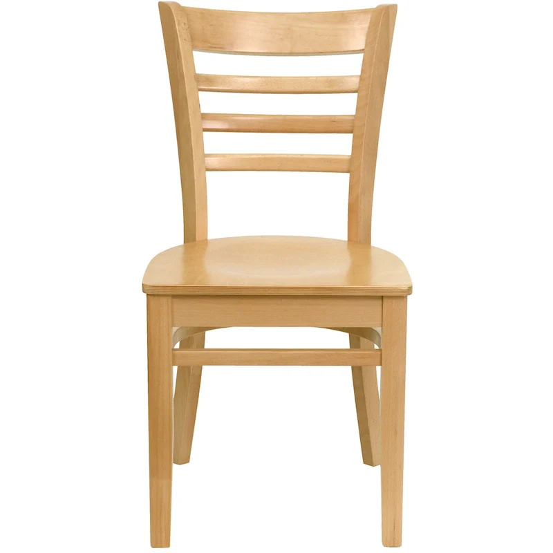 Wooden Slat Back Restaurant Chair (Set of 2)