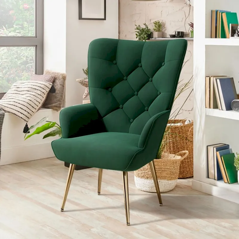 Modern Velvet Fabric Upholstered Chair