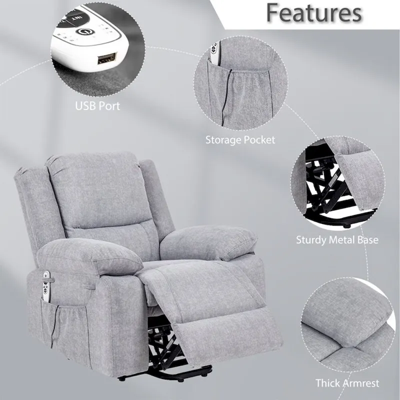 Electric Massage Power Recliner Chair, Multi-function Lifting, Timing