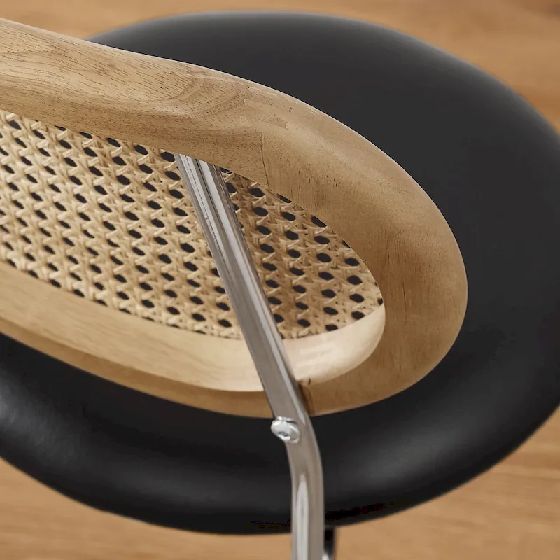 Art Leon Cane Back Faux Leather Upholstered Dining Chair (Set of 2)