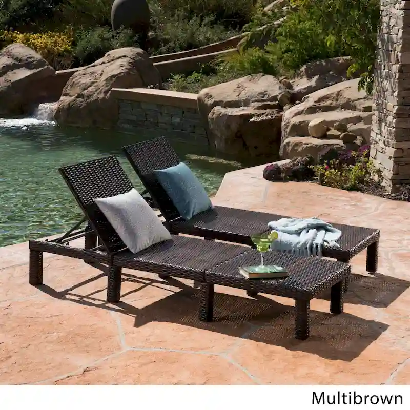 Jamaica Outdoor Chaise Lounges (Set of 2) by Christopher Knight Home