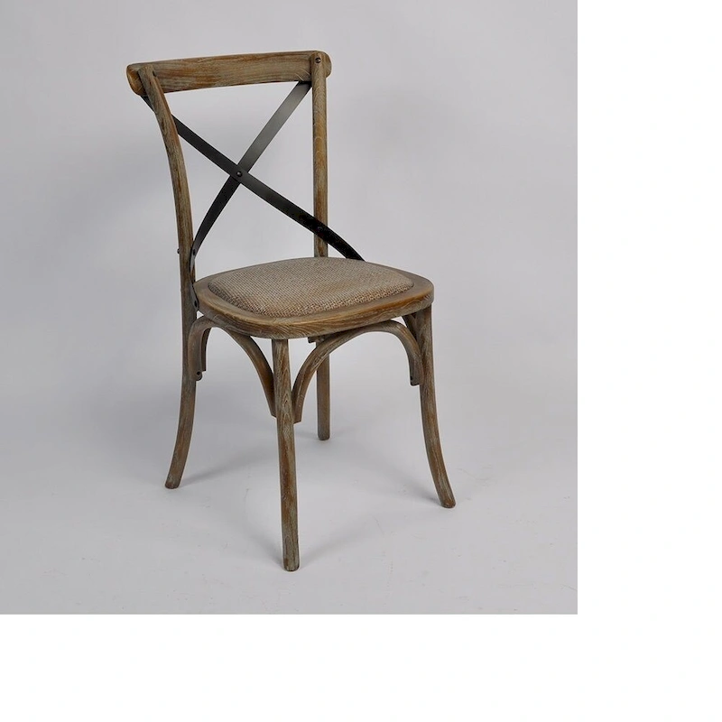 Tucken Cross-Back Rattan Upholstered Chair(Set of 2)