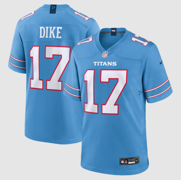Tennessee Titans Chimere Dike Light Blue Team Game Jersey