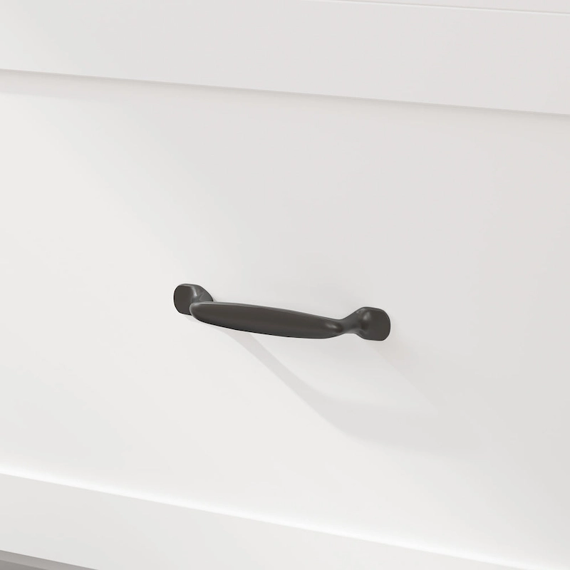 Modern Wood Full Murphy Bed Chest in White Finish Dresser 2-1 Cabinet