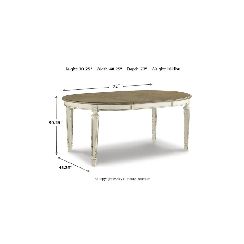 Realyn White/Brown 9-Piece Dining