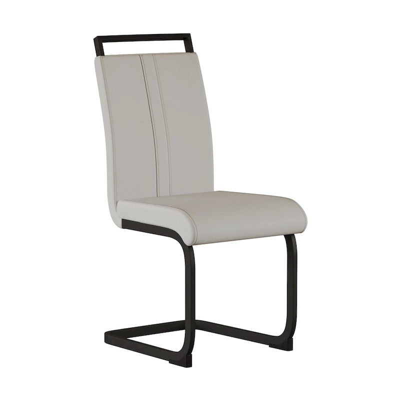 High Back Upholstered Side Chair with C-shaped Tube