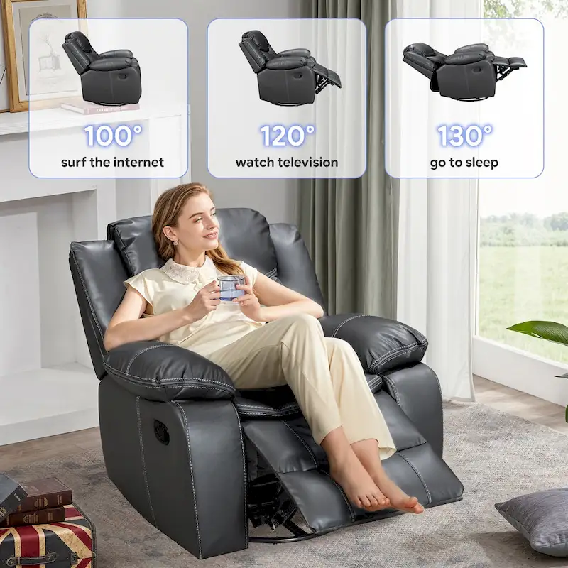 Recliner Rocking Chair With 360 Degree Swivel Recliner