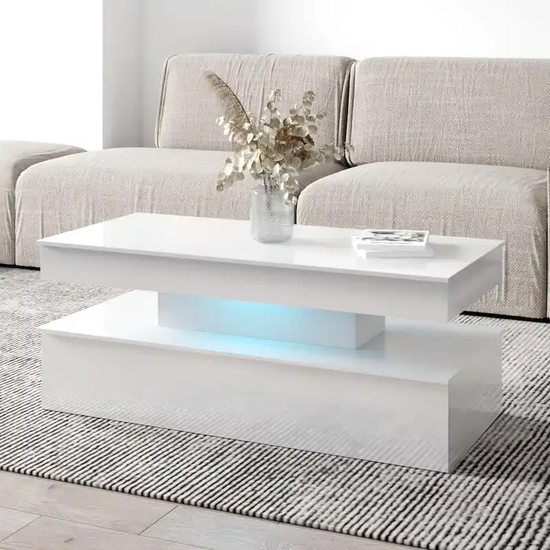 White High Gloss Coffee Table, Modern Style