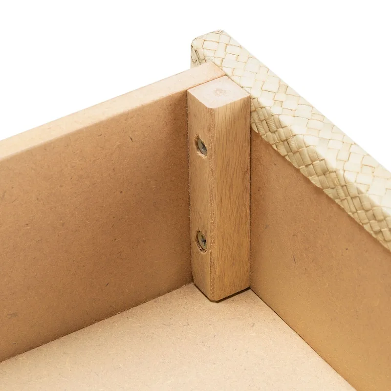 SAFAVIEH Iza Light Natural Raffia/ Gold Console Table - 31 W x 14 L x 30 H - 31Wx14Dx30H