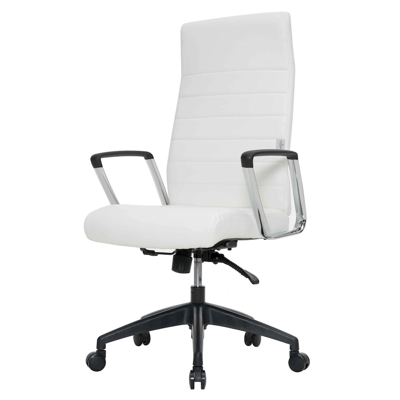 LeisureMod Hilton Modern High Back Leather Conference Office Chair