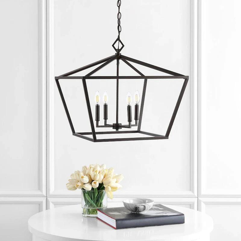 Floyd 4-Light Adjustable Iron Rustic Glam LED Pendant, by JONATHAN Y