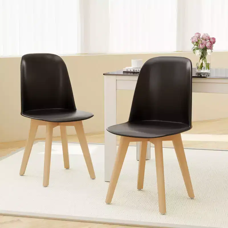 Costway Modern Dining Chairs Set of 2 Armless Kitchen Chairs 330 LBS Load Capacity