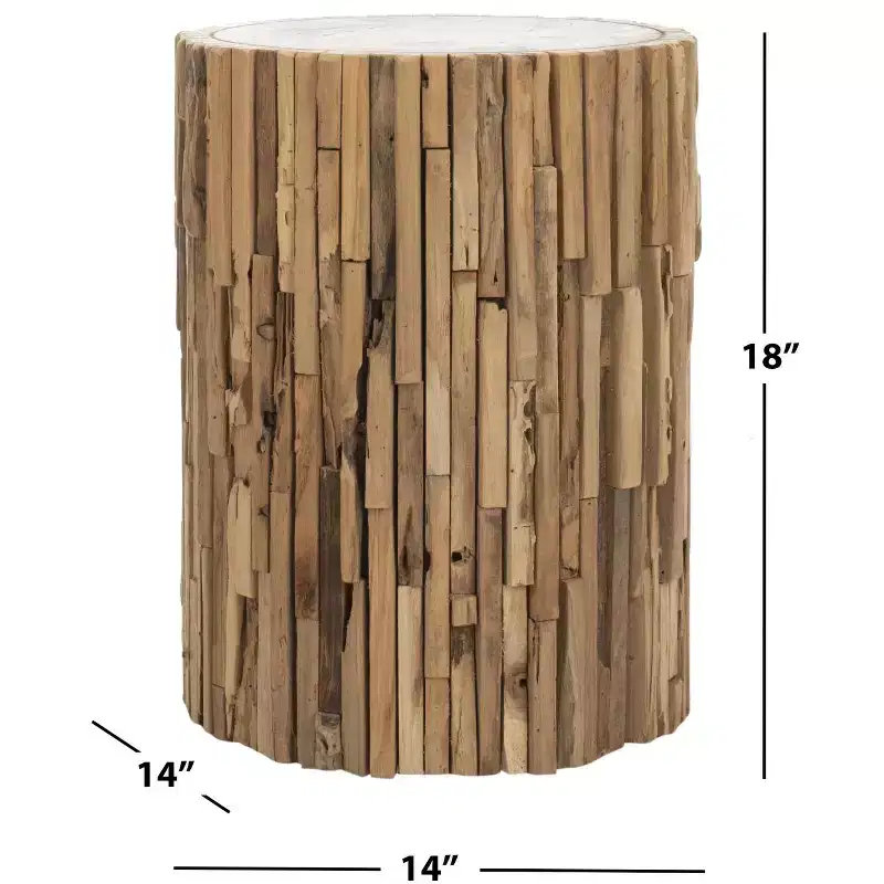 Minadoka Rnd Stool - FOX1008 - Medium Oak - Safavieh Couture