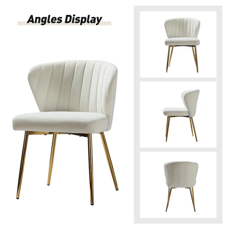 Barbara Side Chair with Metal Base Set of 4 by HULALA HOME