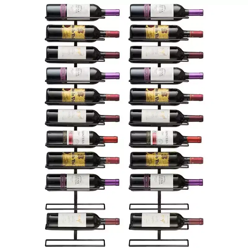 Sorbus 2 Pack Black Metal Wine Rack Bottle Holder - for Home Bar, Kitchen (Holds 24)