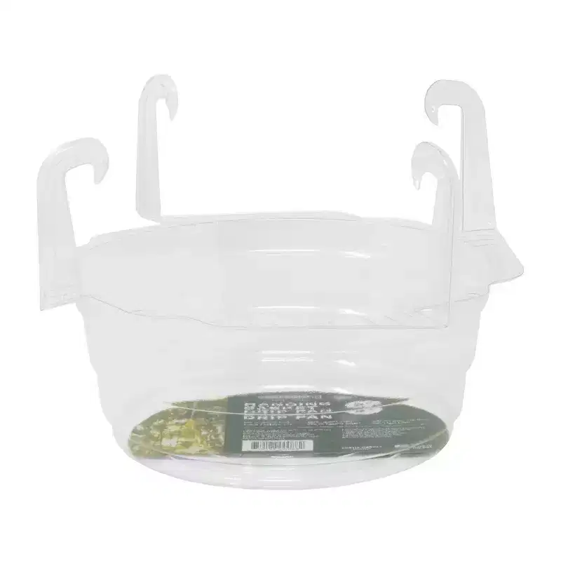 Curtis Wagner Plastics Hanging Basket Drip Pan, Clear, 8in