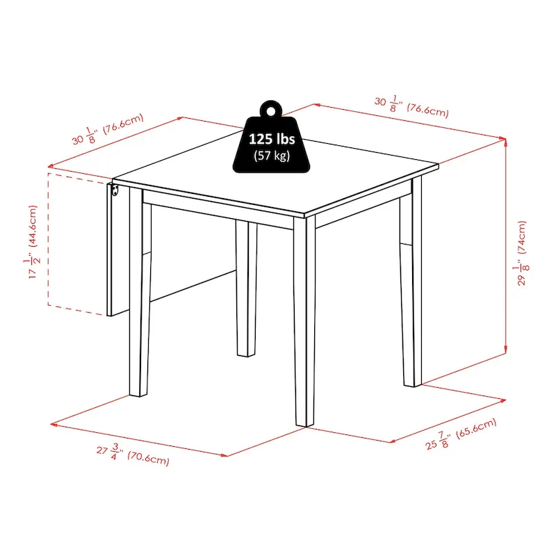 3-Pc Drop Leaf Table with Ladder-back Chairs, Walnut