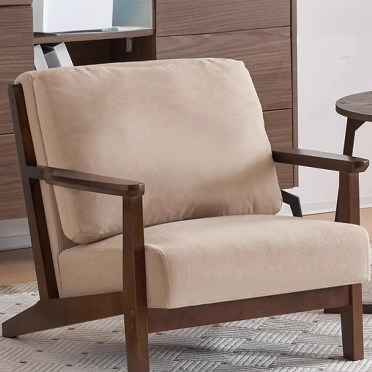 Modern Arm Chair Cotton Linen Living Room