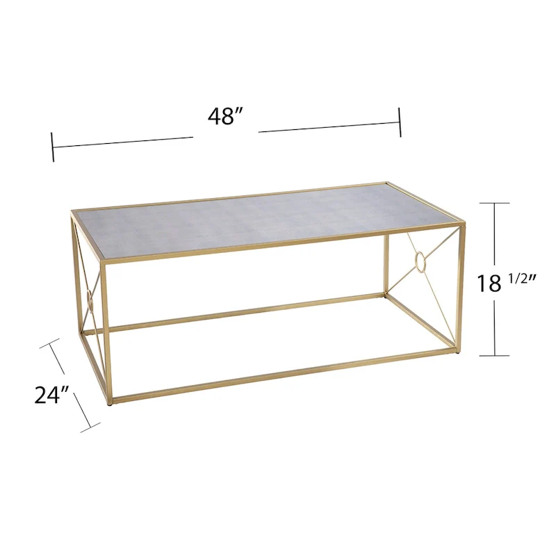 SEI Furniture Lanfranco Transitional Gold Metal Coffee Table