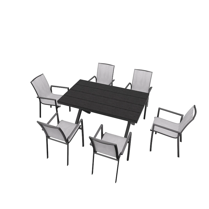 7 Piece Outdoor Patio Aluminum Dining Set