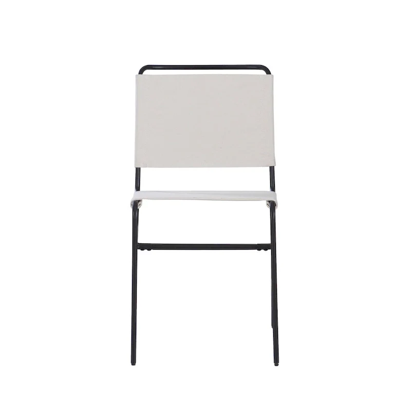 Leffler Sanded Steel and Fabric Industrial Dining Chair