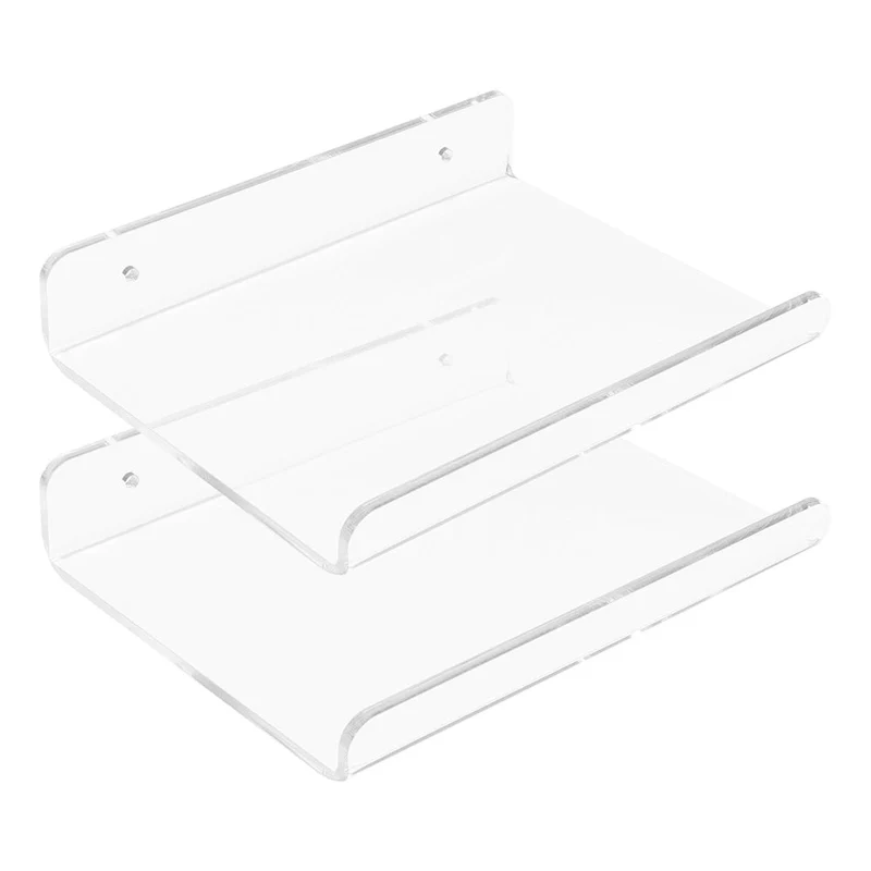 Acrylic Floating Shelves for Wall, Acrylic Shelves for Bathroom Bedroom Living Room and Kitchen Wall Storage Display Shelf Clear