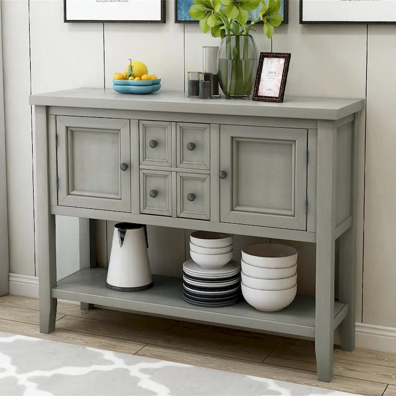 Buffet Sideboard Console Table with Bottom Shelf