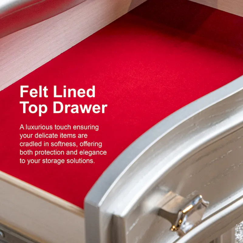 Furniture of America Eugene Traditional Solid Wood Chest with Felt-lined Top Drawer and Cedarwood-lined Drawer